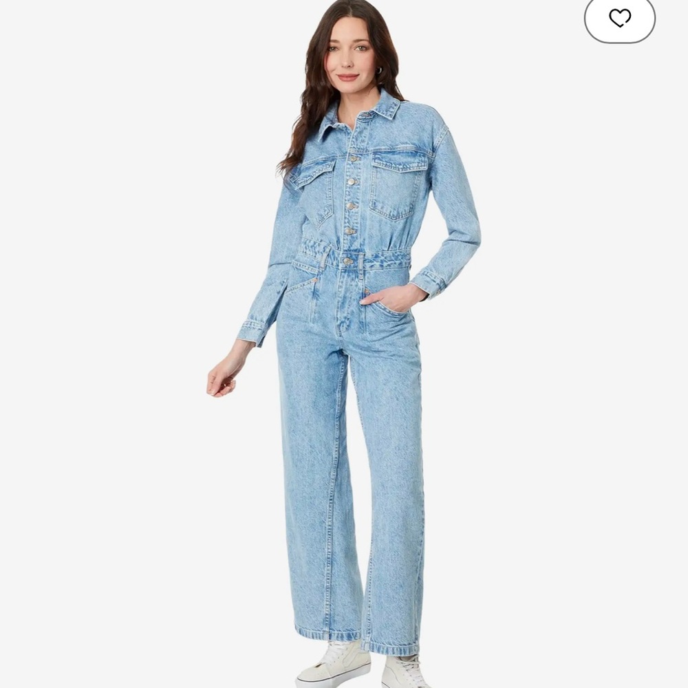FREE PEOPLE Touch the Sky Denim Jumpsuit